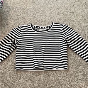 A&F striped crop top (long sleeve)